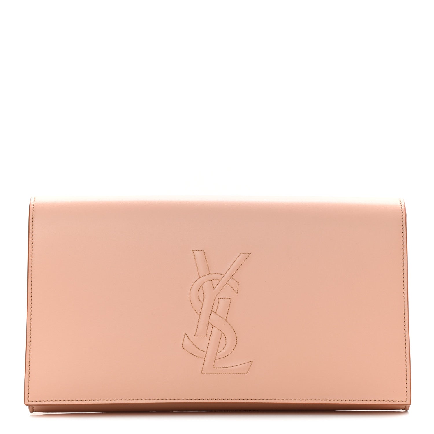 Saint Laurent Calfskin Monogram Large Belle De Jour Clutch Pink 1 of 5
