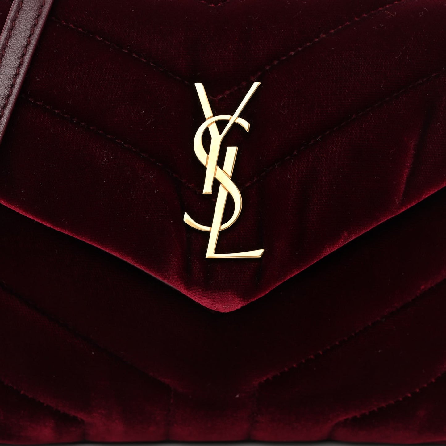 Velvet Y Quilted Monogram Toy Loulou Crossbody Bag French Burgundy