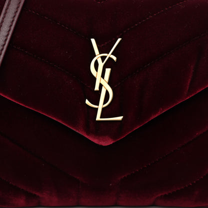 Saint Laurent Velvet Y Quilted Monogram Toy Loulou Crossbody Bag French Burgundy 7 of 9