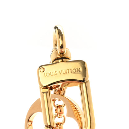 Louis Vuitton Brass Enamel Fleur De Monogram Bag Charm Chain Gold 3 of 5