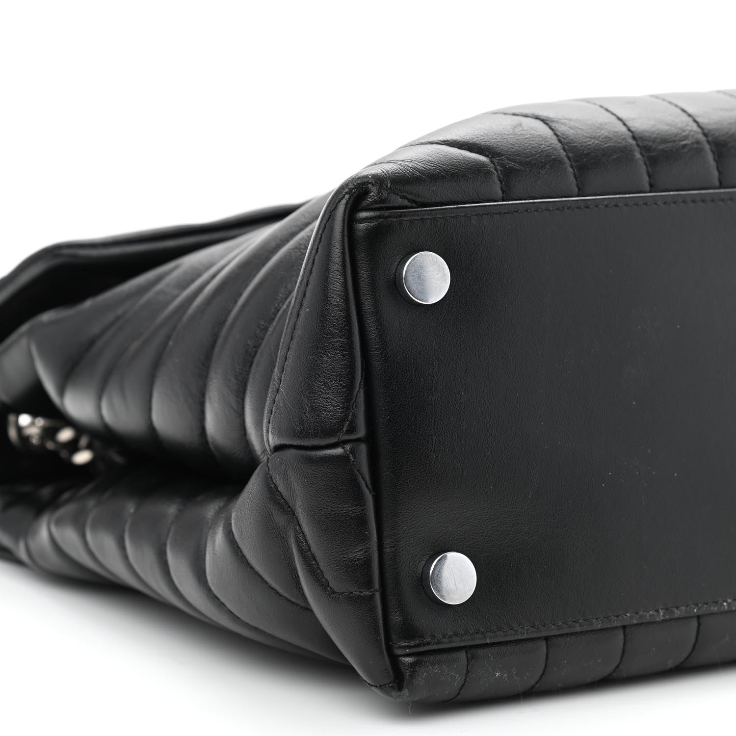 Saint Laurent Calfskin Y Quilted Monogram Large Loulou Chain Satchel Black 9 of 10