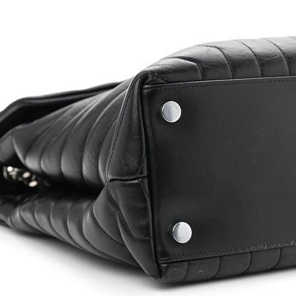 Saint Laurent Calfskin Y Quilted Monogram Large Loulou Chain Satchel Black 9 of 10
