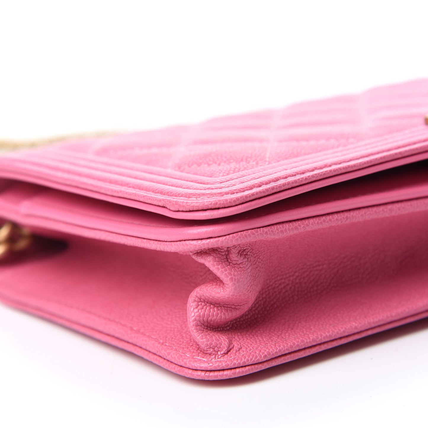 Caviar Quilted Boy Wallet On Chain WOC Pink