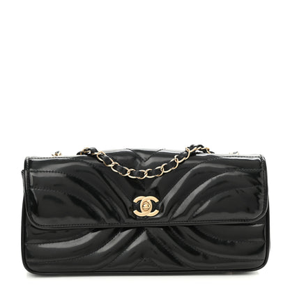 Chanel Glazed Calfskin Scallop Quilted Single Flap Black 1 of 10