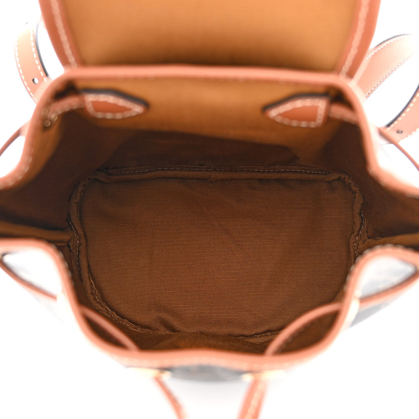 Triomphe Canvas Calfskin Mini Folco Backpack Tan