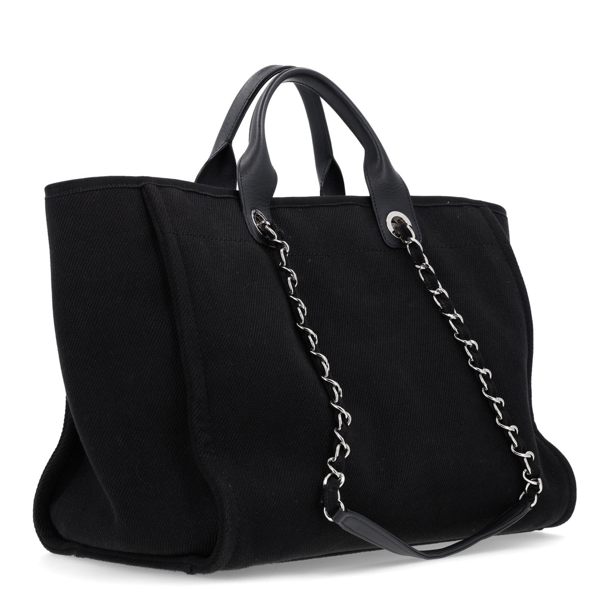 Canvas Pearl Medium Deauville Tote Black