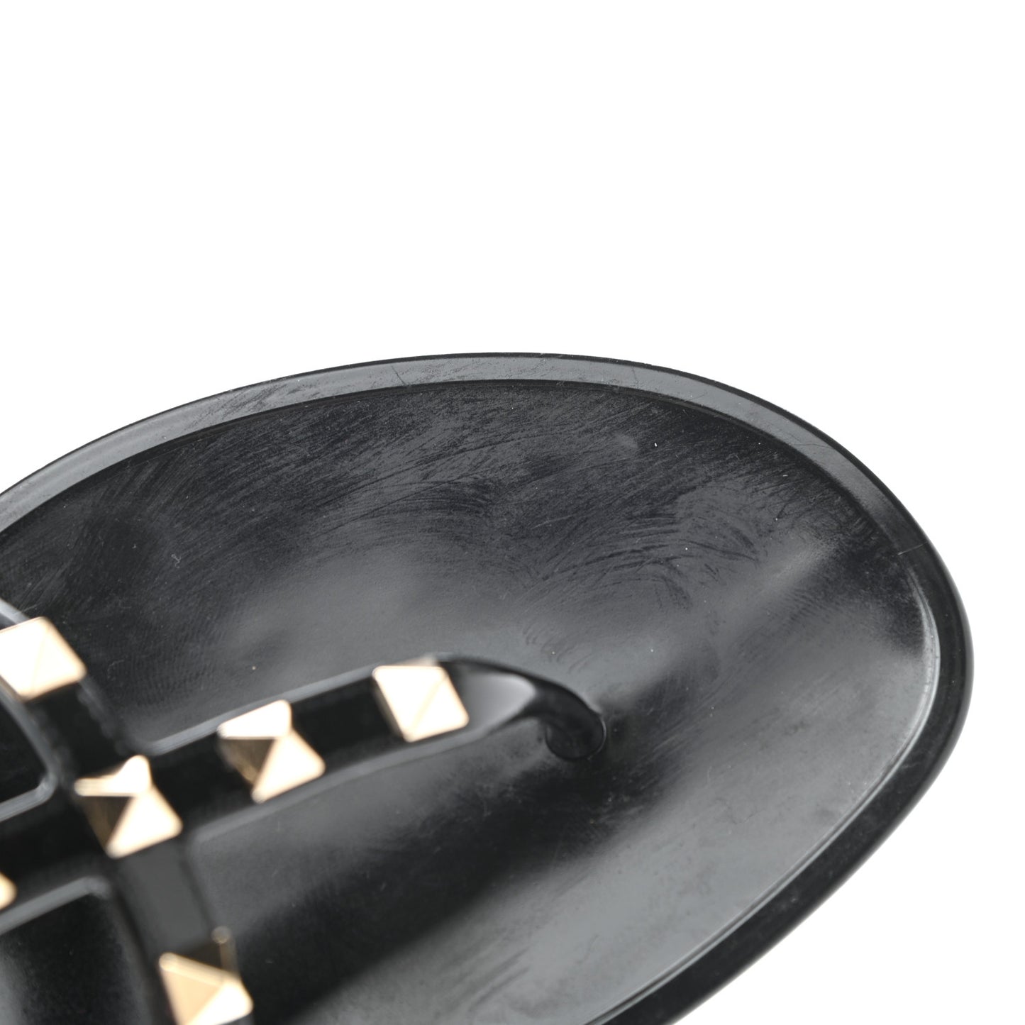PVC Jelly Rockstud Caged Flat Thong Sandals 37 Black