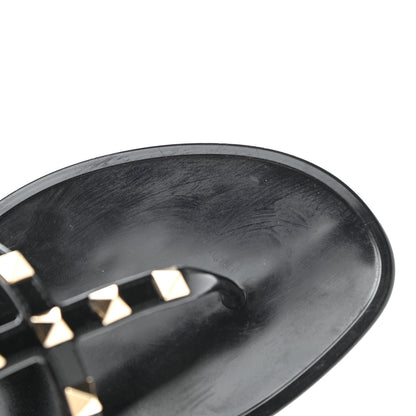 Valentino Garavani PVC Jelly Rockstud Caged Flat Thong Sandals 37 Black 9 of 10