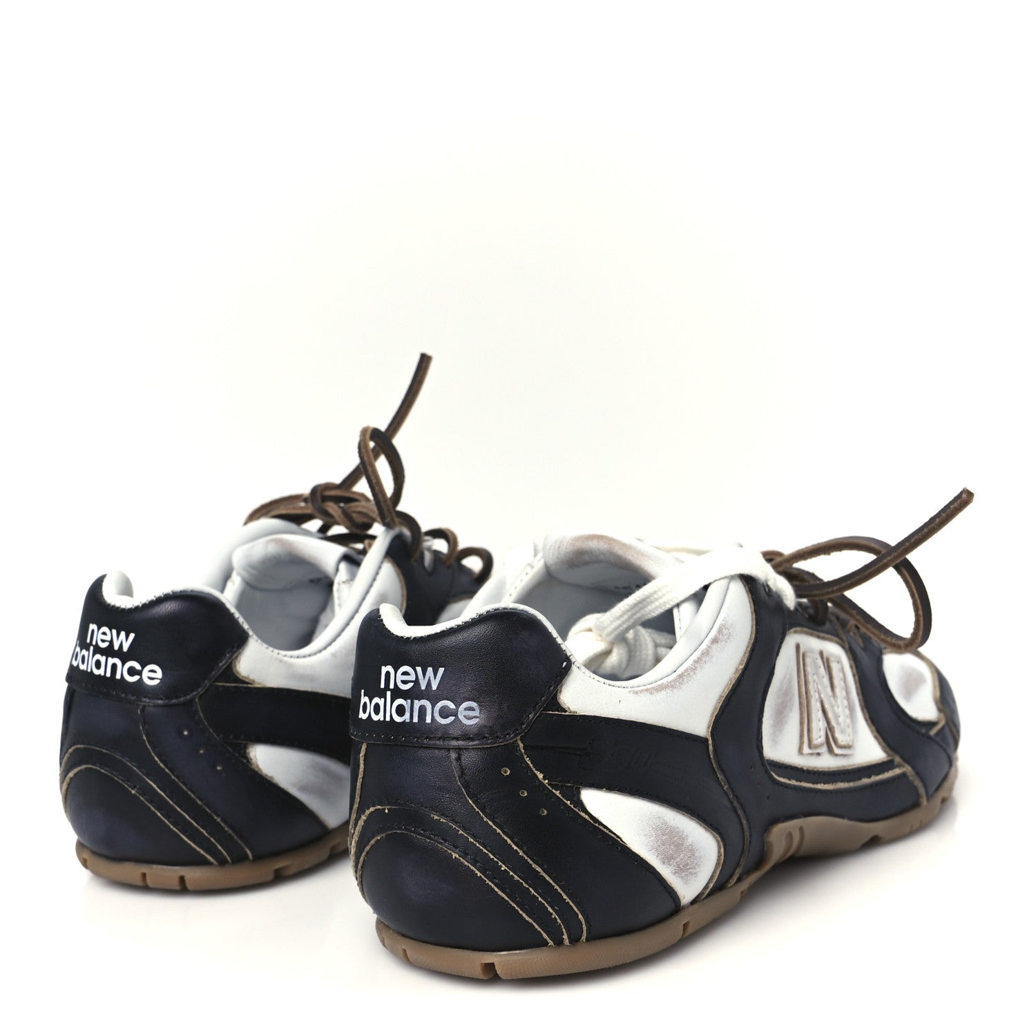 Miu Miu X NEW BALANCE Vitello Deco Bicolor 530 SL Sneakers 37.5 Black White 5 of 9