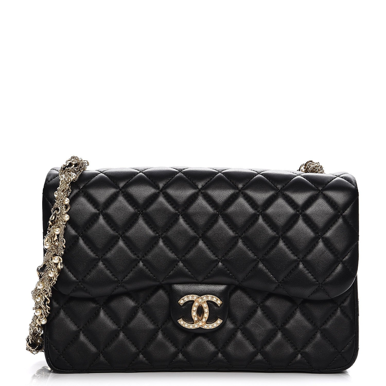 Chanel Lambskin Medium Westminster Pearl Flap Black 1 of 9