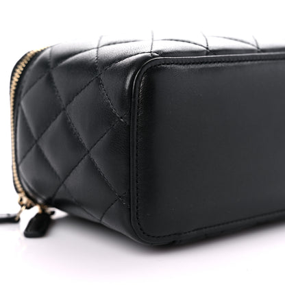 Chanel Lambskin Quilted Small Vanity Case With Chain Black 8 of 9