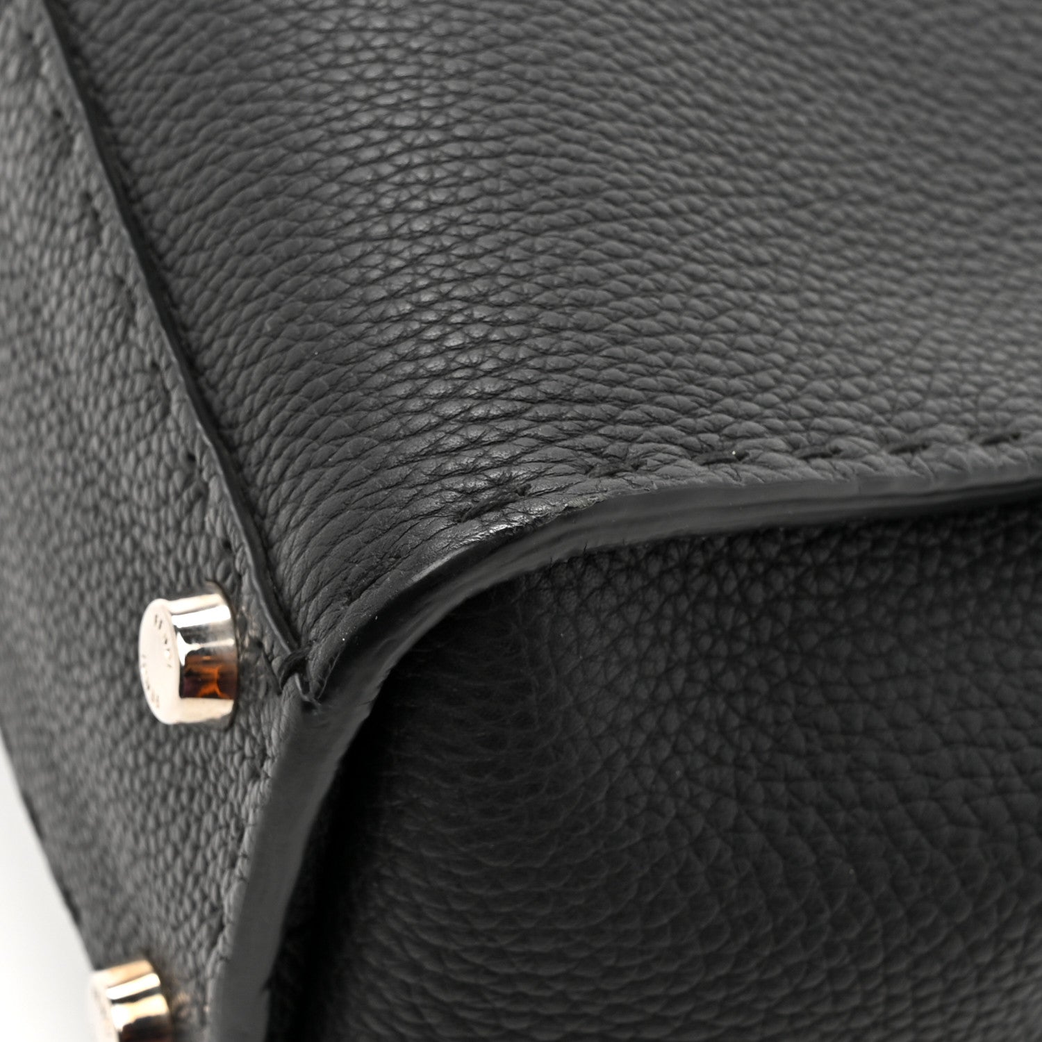 Fendi Cuoio Romano Selleria Bi-Color Medium Peekaboo Iconic Satchel Black Mou 12 of 13