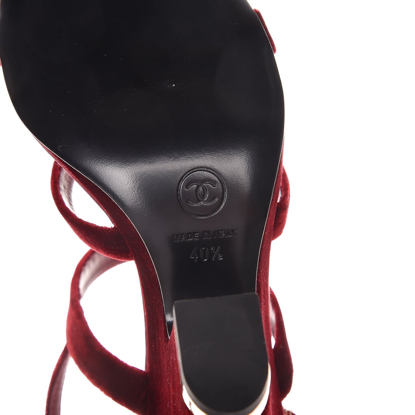 Velvet Wedge Sandal 40.5 Burgundy