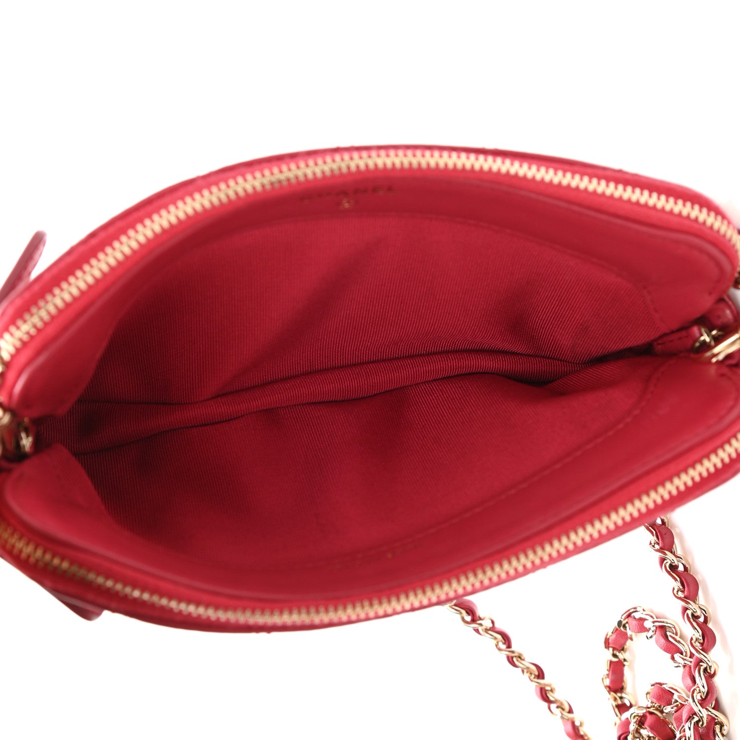 Chanel Lambskin Quilted Small Clutch With Chain Dark Pink 5 of 12