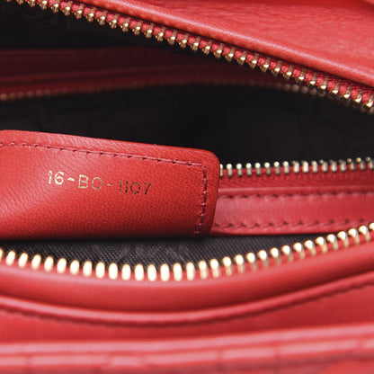 Christian Dior Lambskin Cannage Medium Lady Dior Red 7 of 10