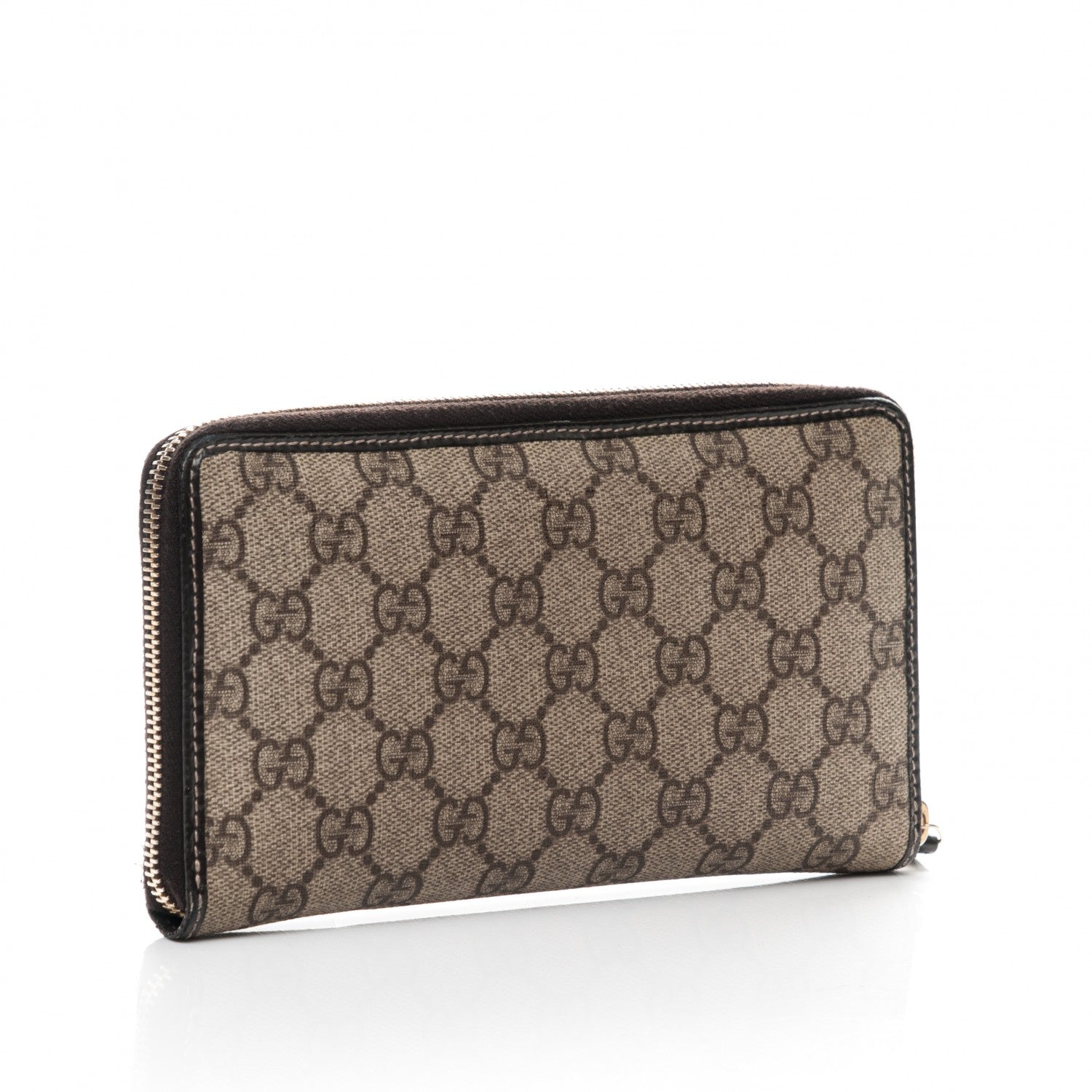 Gucci GG Plus Monogram Joy Zip Around Organizer Wallet Beige Ebony Dark Brown 3 of 7