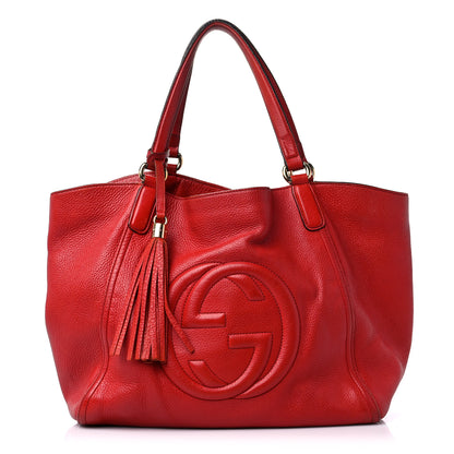 Gucci Pebbled Calfskin Medium Soho Shoulder Bag Red 1 of 24