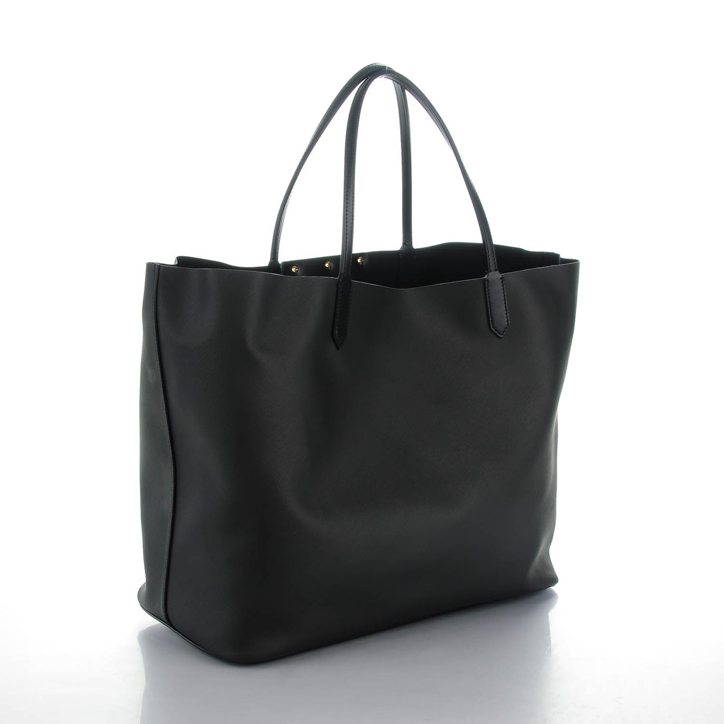 Textured Coated Canvas Bambi Print Large Antigona Tote Black