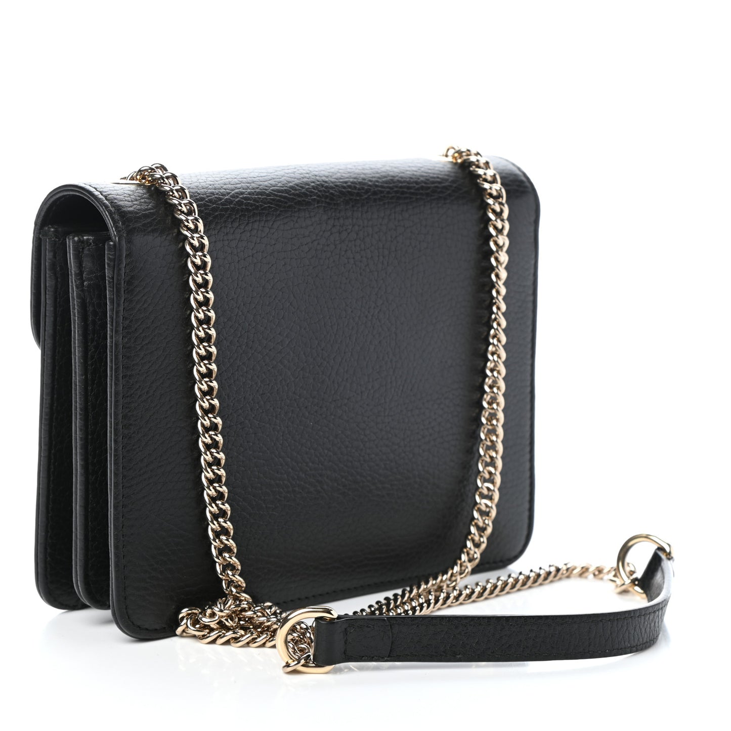 Dollar Calfskin Small Interlocking G Shoulder Bag Black