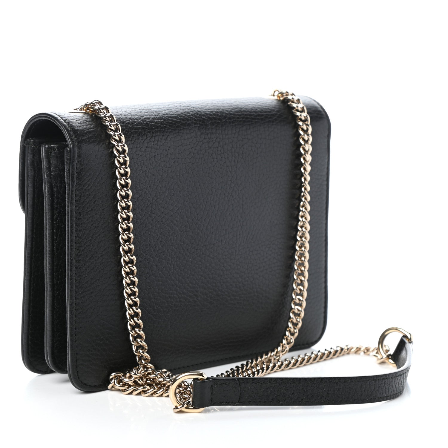 Gucci Dollar Calfskin Small Interlocking G Shoulder Bag Black 3 of 9
