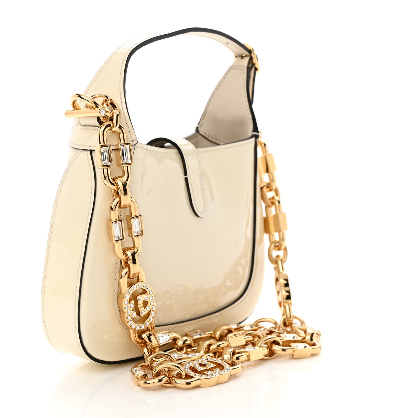 Patent Mini Jackie 1961 Crystal Hobo Mystic White