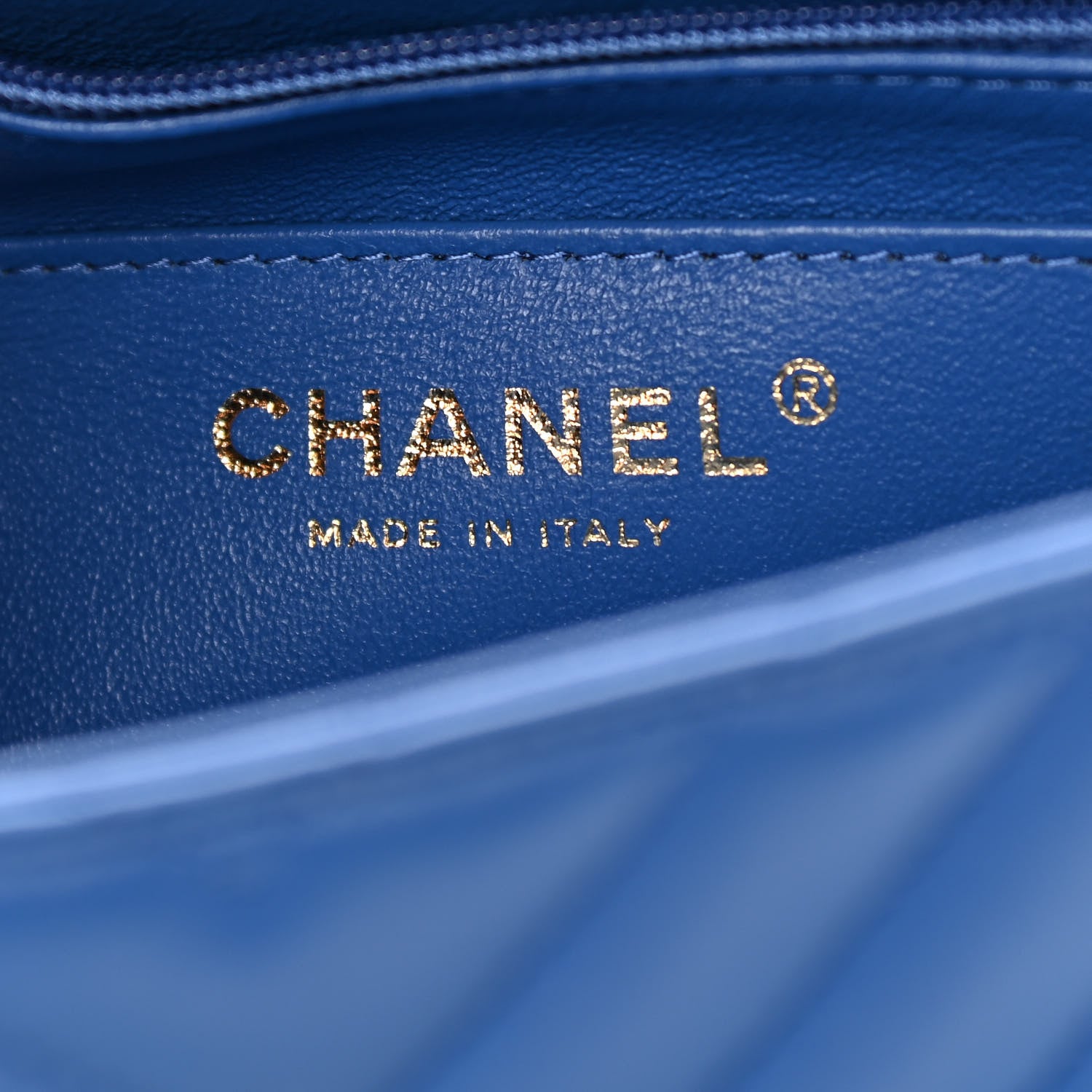 Chanel Lambskin Chevron Quilted Mini Rectangular Flap Blue 5 of 10