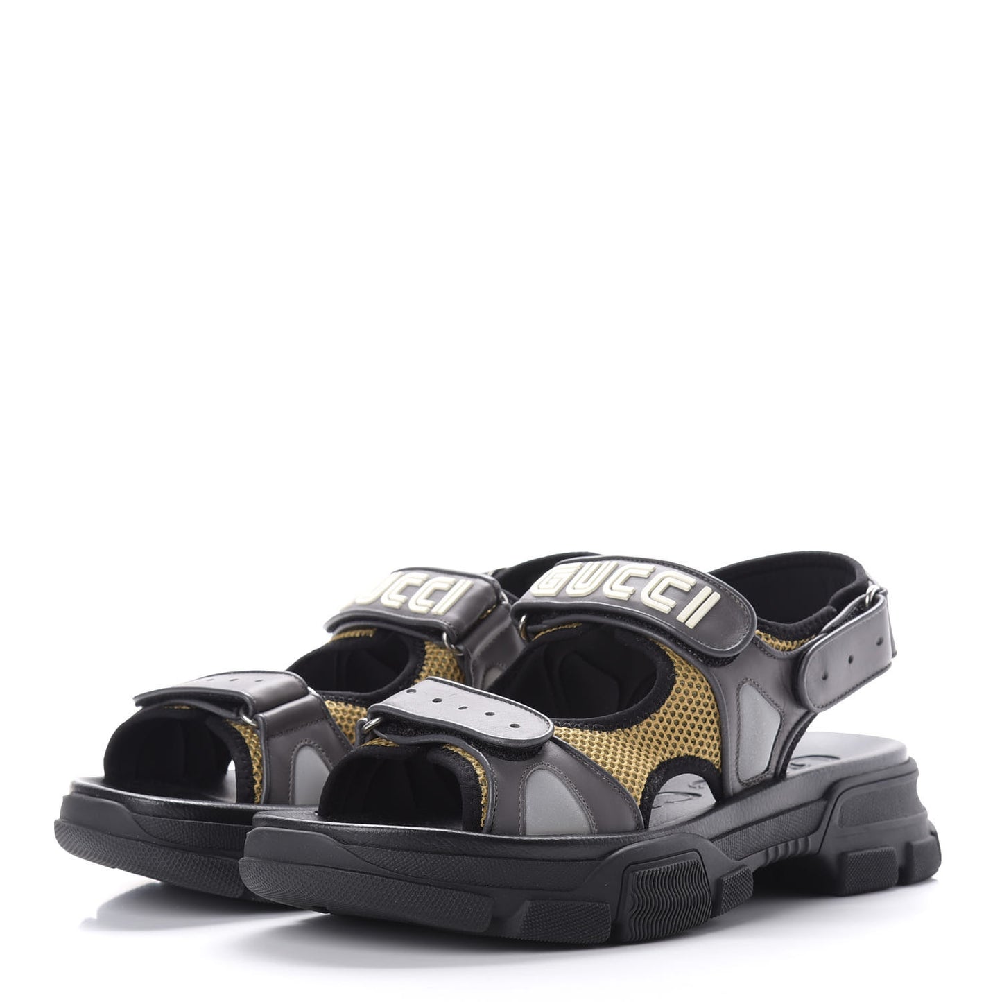 X SEGA Nappa Mesh Mens Aguru Sandals 11 Loess Black