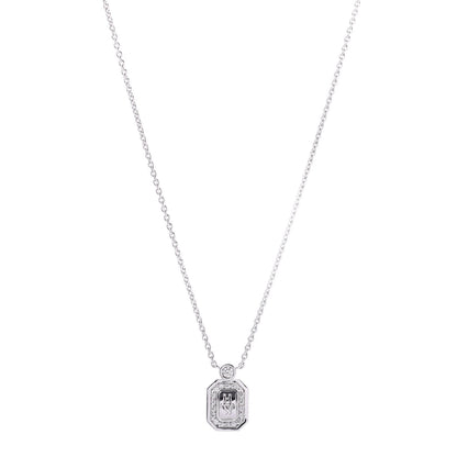 Harry Winston 18K White Gold Diamond H W Logo Pendant Necklace 1 of 5
