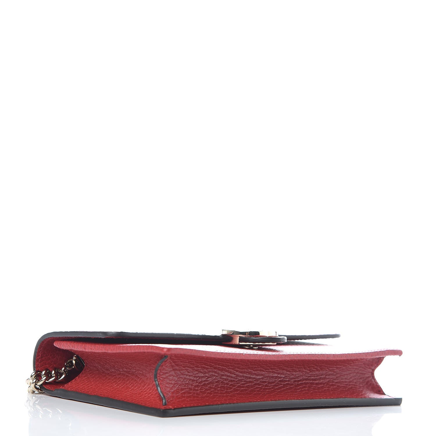 Gucci Dollar Calfskin Interlocking G Chain Wallet Red 4 of 9