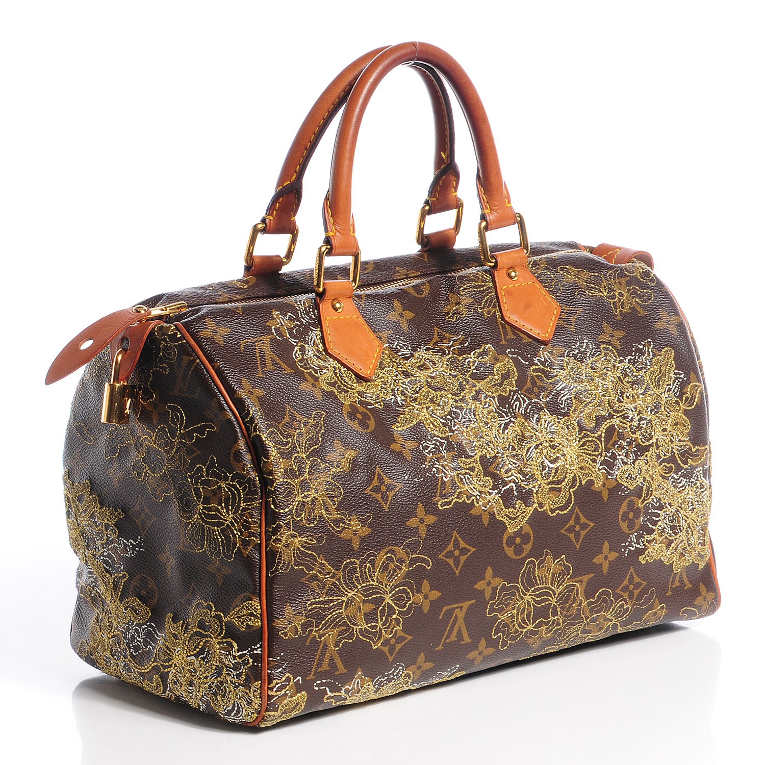 Louis Vuitton Monogram Dentelle Speedy 30 Gold 3 of 7