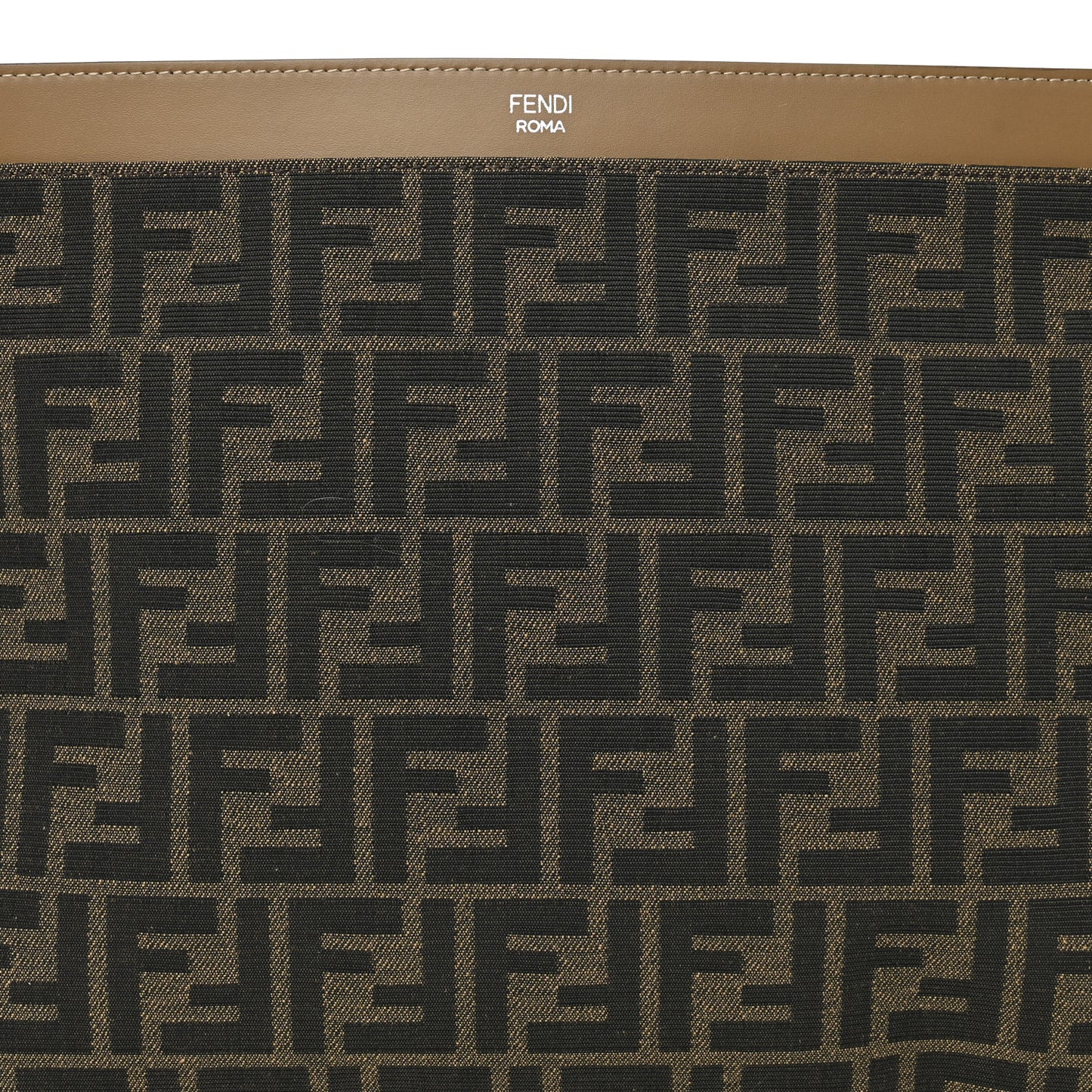 Vitello King Jacquard FF 1974 Large Flat Pouch Tobacco Moro Sand