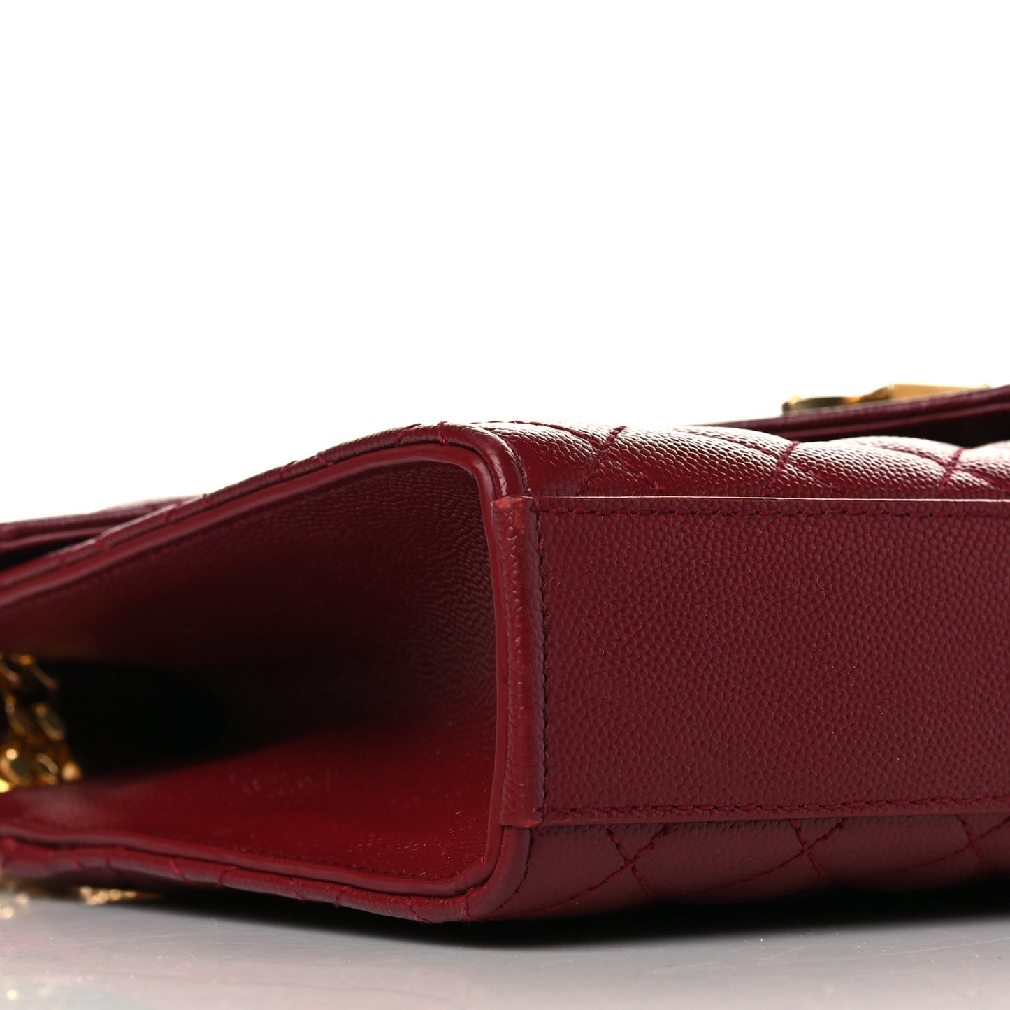 Grain De Poudre Textured Mixed Matelasse Triquilt Medium Monogram Satchel Oxblood