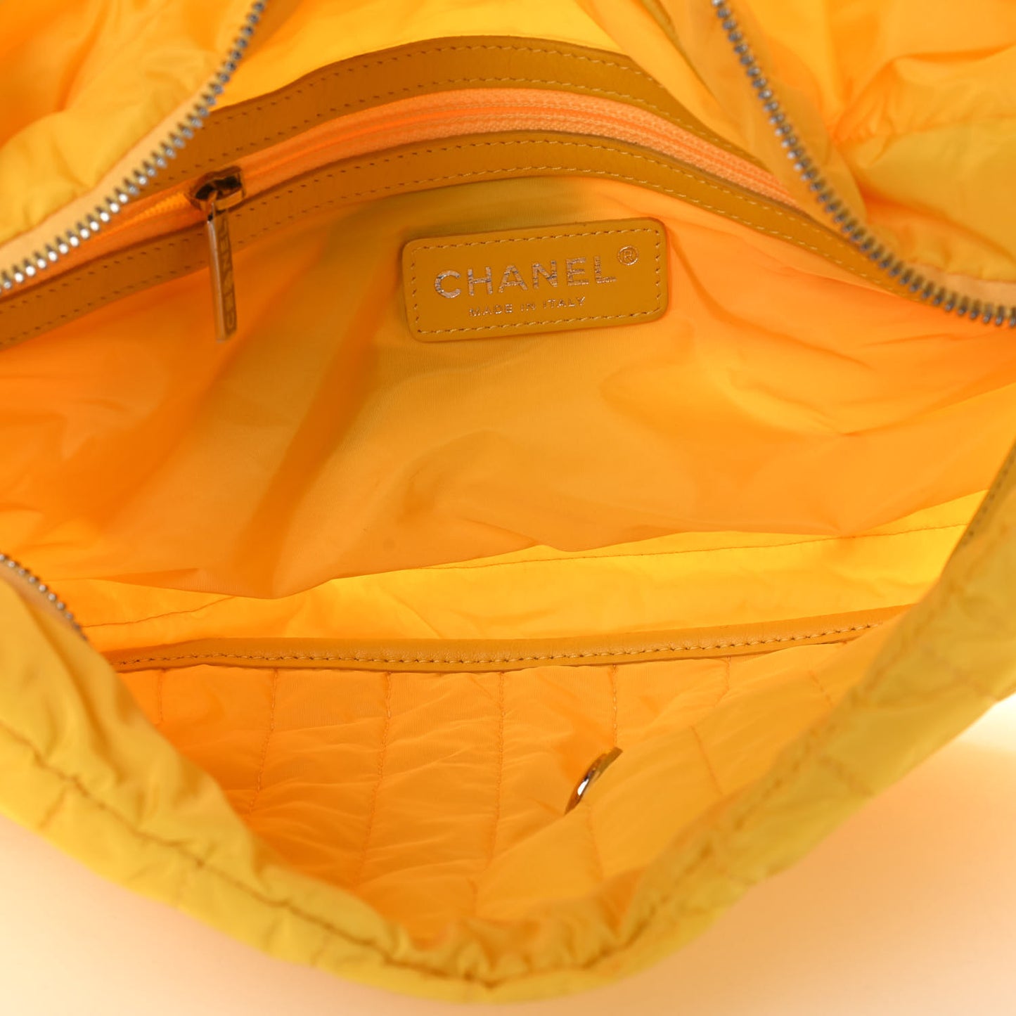Nylon Vertical Quilted Jumbo Flap Yellow