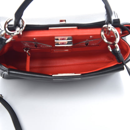 Fendi Nappa Karung Monster Eyes Mini Peekaboo Iconic Satchel Black Papavero 5 of 13
