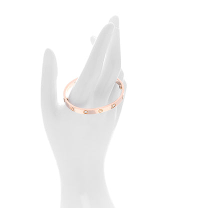 Cartier 18K Pink Gold 4 Diamond LOVE Bracelet 18 2 of 10