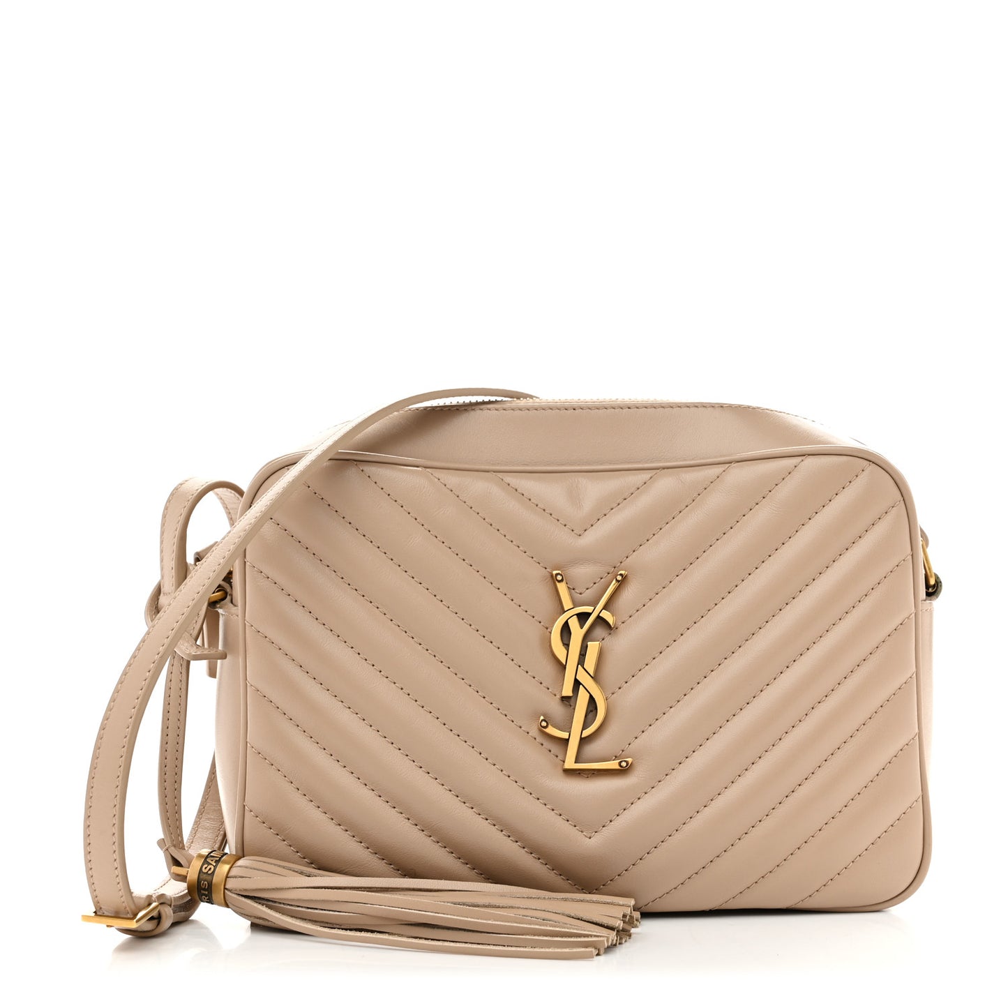 Calfskin Matelasse Monogram Lou Camera Bag Dark Beige