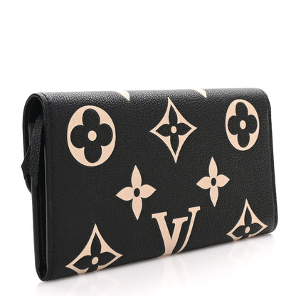 Louis Vuitton Empreinte Monogram Giant Emilie Wallet Black Beige 3 of 6