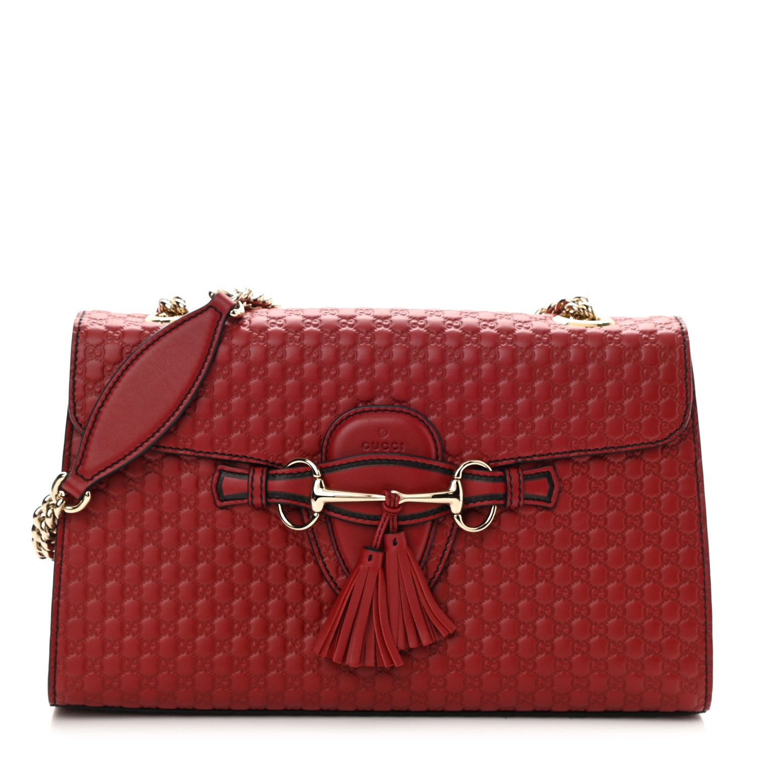 Gucci Microguccissima Medium Emily Chain Shoulder Bag Red 1 of 8
