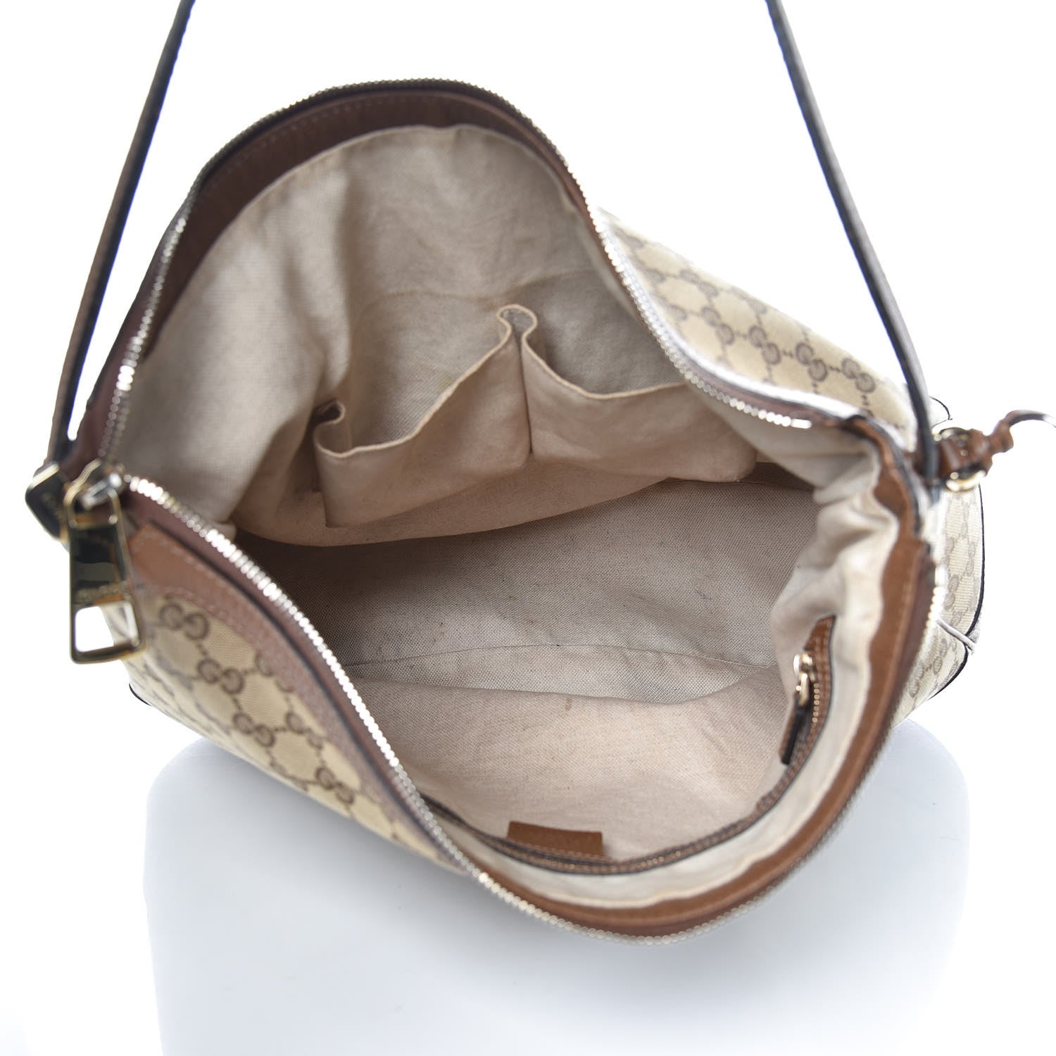 Gucci Monogram Textured Calfskin Large Bree Hobo Beige Ebony Nocciola 5 of 18