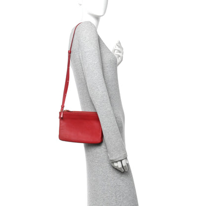 Celine Lambskin Small Trio Crossbody Bag Red 2 of 11