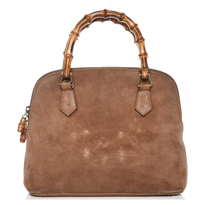 Gucci Suede Bamboo Top Handle Tote Tan 1 of 14