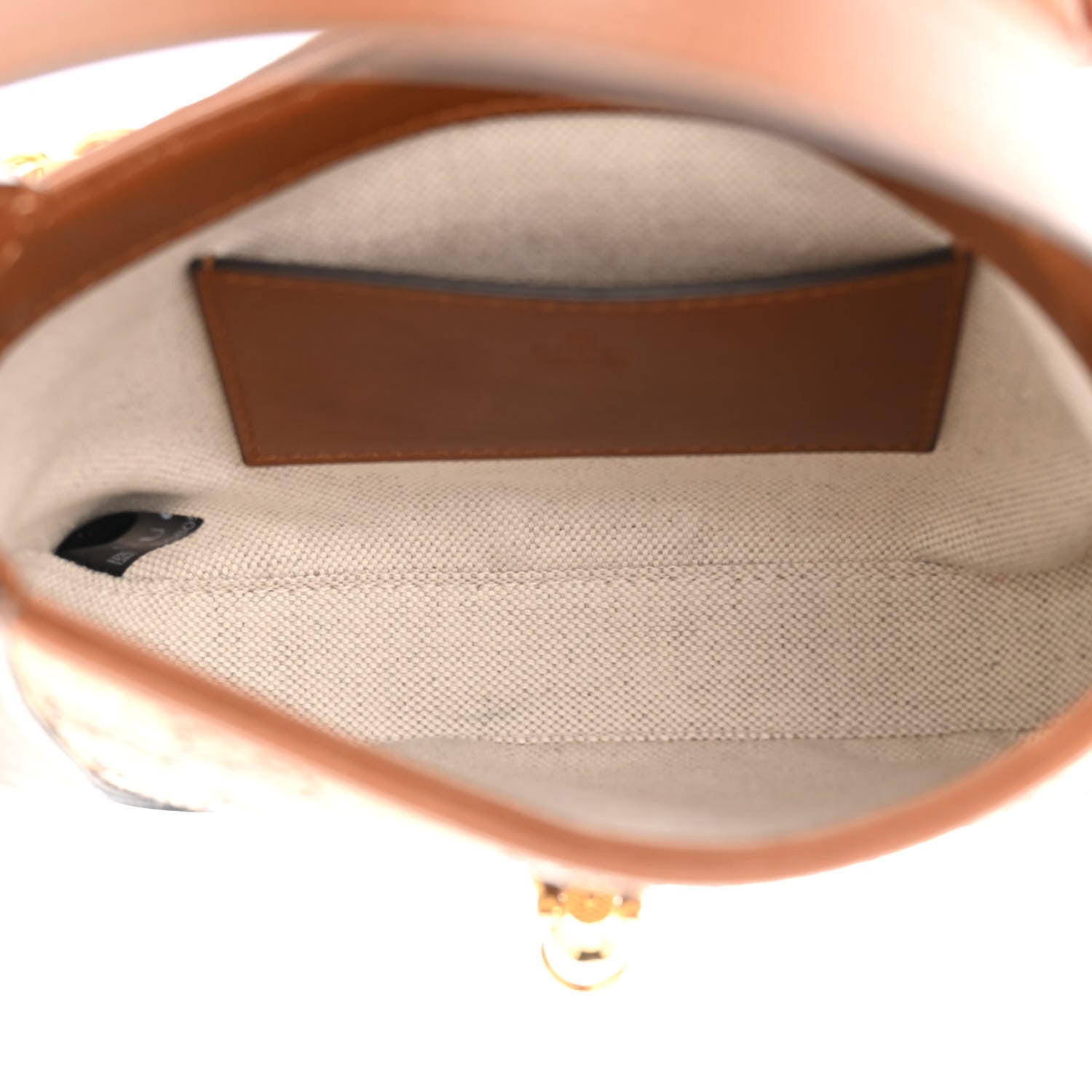 Gucci New Canvas Charisma Calfskin Crystal GG Monogram Mini Jackie 1961 Hobo Camel Ebony 5 of 10