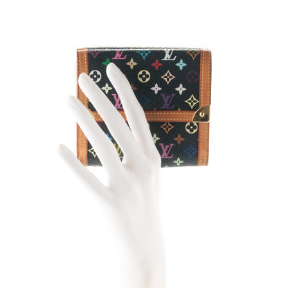 Louis Vuitton Monogram Multicolor Porte-Monnaie Billets Wallet Black 2 of 9