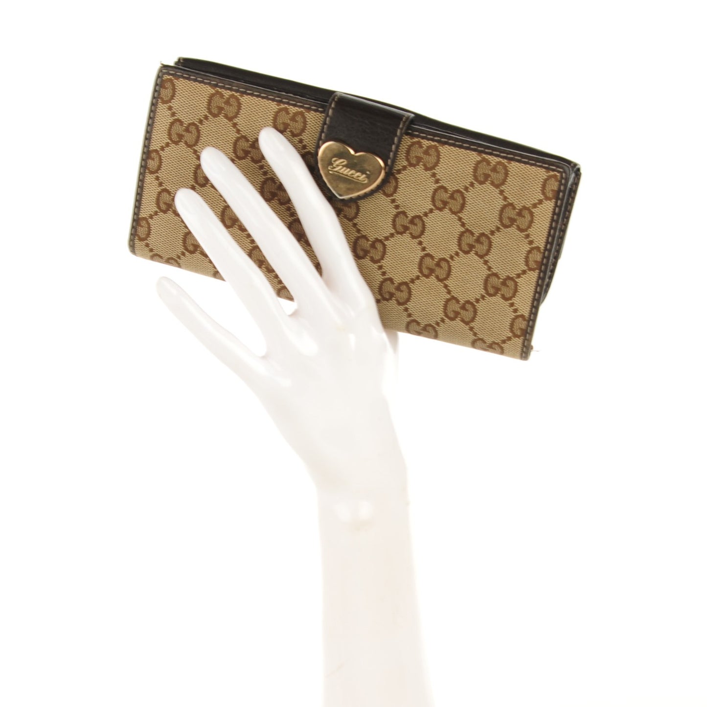 Monogram Heart Continental Wallet Dark Brown