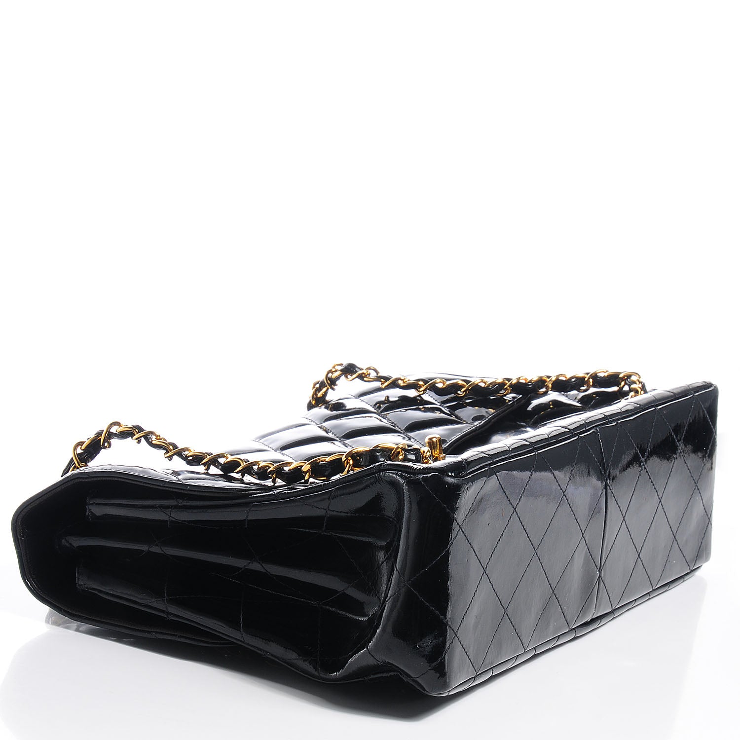 Chanel Patent Quilted Jumbo Double Sided Flap Black 4 of 8
