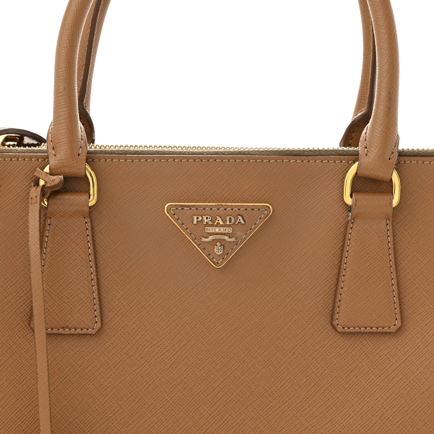 Prada Saffiano Medium Galleria Double Zip Tote Caramel 8 of 15