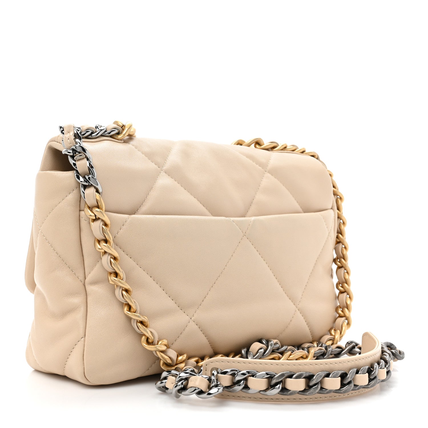 Chanel Lambskin Quilted Medium Chanel 19 Flap Beige 3 of 14