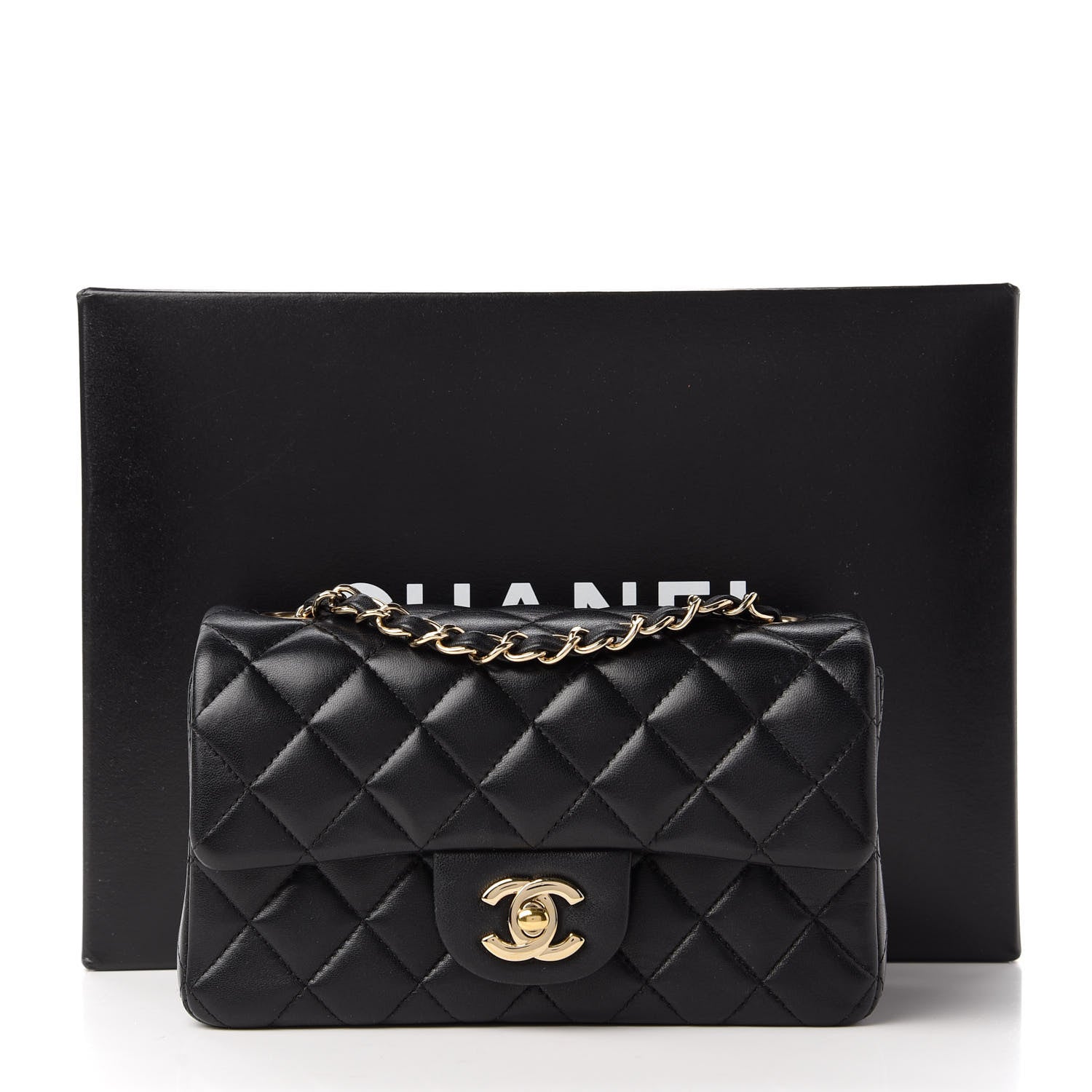 Chanel Lambskin Quilted Mini Rectangular Flap Black 11 of 11