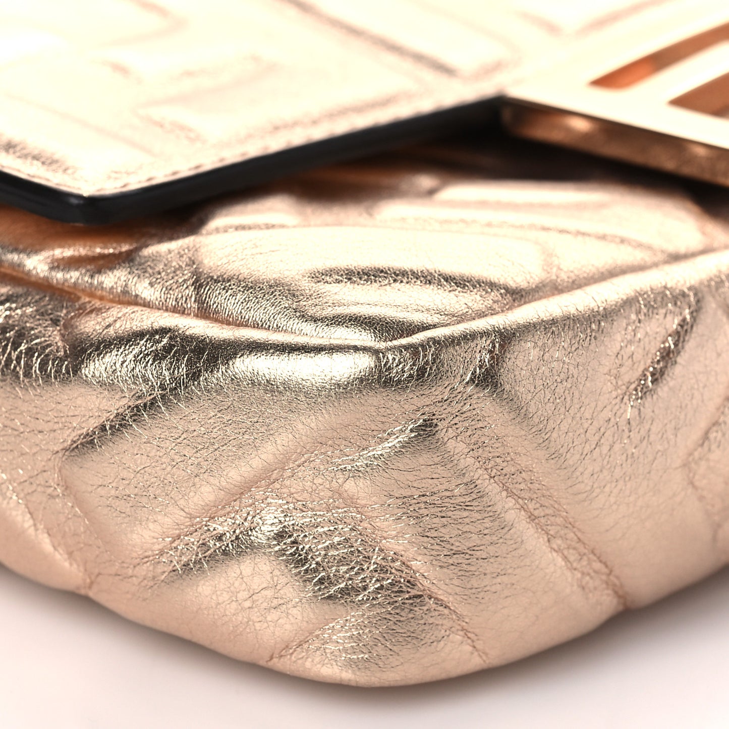 Vitello Laminato FF 1974 Embossed Mini Baguette Rame