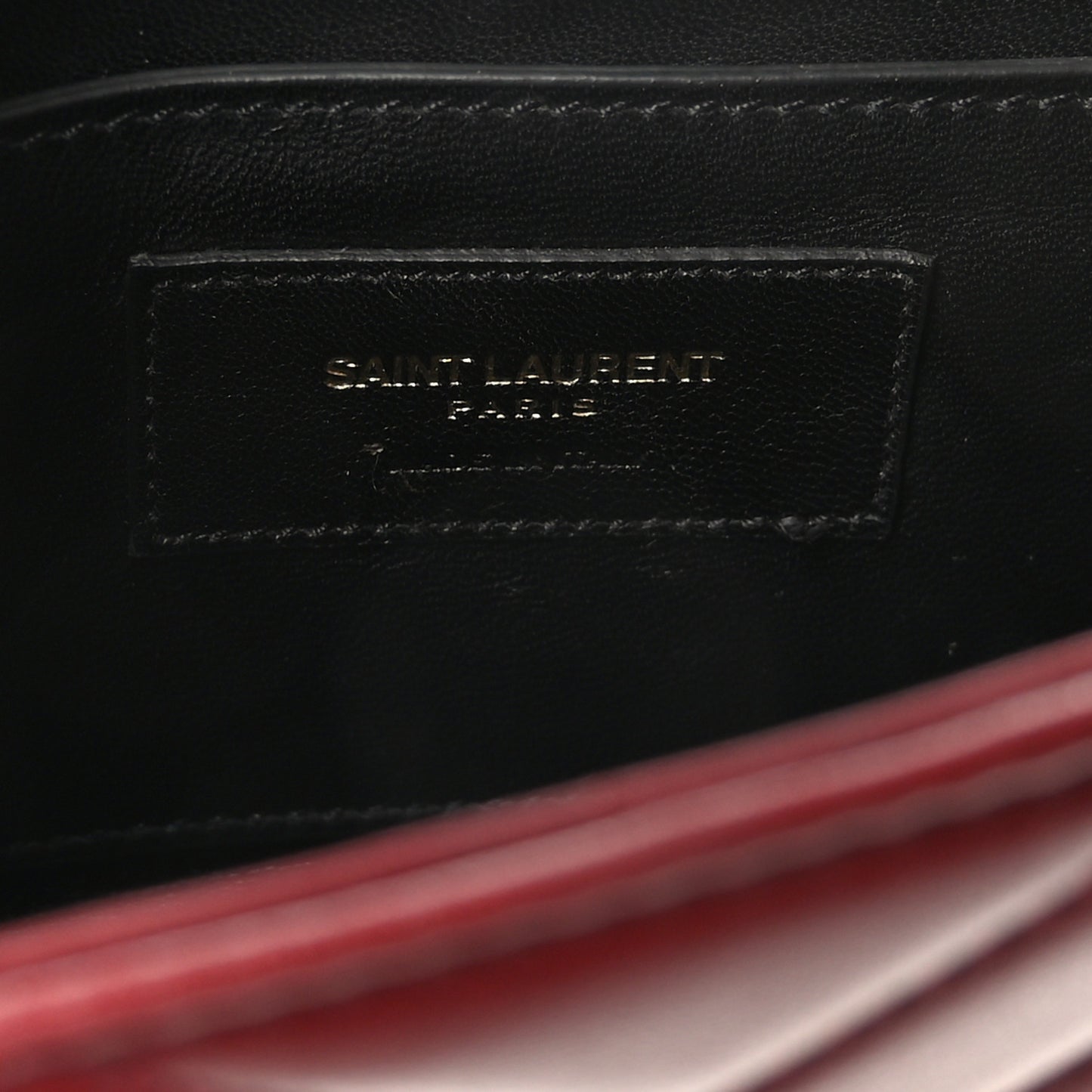Lambskin Matelasse Chevron Small Monogram Satchel Oxblood